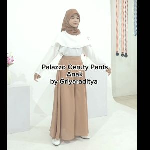 Kulot Anak Perempuan Panjang Umur 6 8 10 12 tahun Model Payung Lebar Palazzo Sifon Chiffon Ceruty Pants