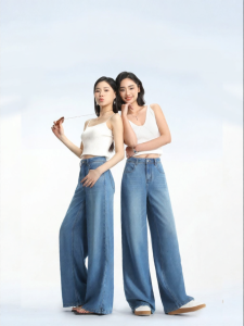 HIPPIE MISS | Hip-Hiding Pear Shape Special Lyocell Wide Leg Jeans Long Pants
