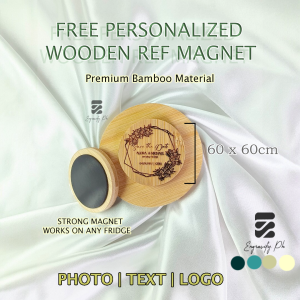 Engravify.ph | Laser Engraved Personalized Wooden Ref Magnet | Ref Magnet with Picture | Ref Magnet with Name | Personalized Ref Magnet for Christening Baptism Birthday Wedding Dedication souvenir giveaway