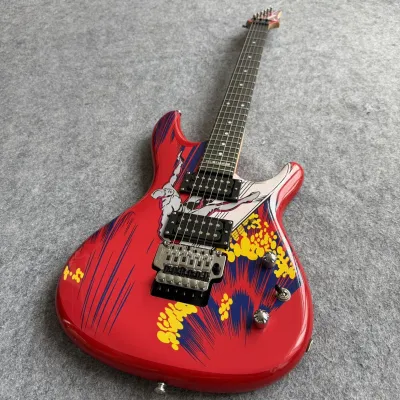 Ibanez JS20S Joe Satriani Electric Guitar Silver Surfer Graphics 20th Anniversary Surfing Painting Top Floyd Rose Tremolo Bridge