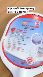 Vợt Muỗi Thông Minh Điện Quang ĐQ EMR13 Tích Hợp Đèn Bắt Muỗi 2 Trong 1 Bảo Hành 12 Tháng