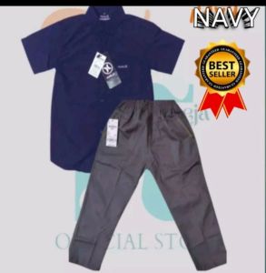 Setelan anak laki2 kemeja dan chinos panjang anak 1-7 tahun