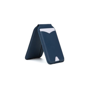 Magnetic Wallet Stand with Mirror Compatible with Magsafe Adjustable Kickstand PU Leather Card Holder Back of Phone For iPhone