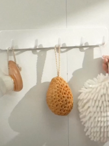 5 Hooks Door Wall Hook Bathroom Kitchen Key Hat Hanger Rack No-punching Bathroom Rack Multi-function Wall Storage Hook Towel Clothes Hook