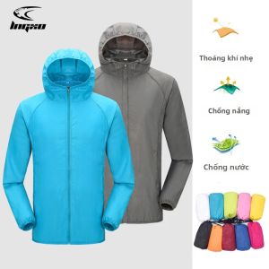 Cắm Trại Đi Mưa Áo Khoác Nam Nữ Chống Thấm Nước Chống Nắng Bảo Vệ Quần Áo Câu Cá Săn Bắn Quần Áo Nhanh Khô Da Áo Gió Có Túi