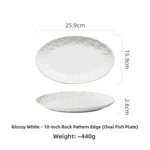 Steaming Fish Ceramic Plate Oval Large