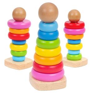 MENGTELI | Baby Teething Educational Rainbow Stack Toy