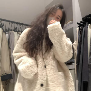 Homecore | Elegant Fake Lamb Wool Jacket Short Length