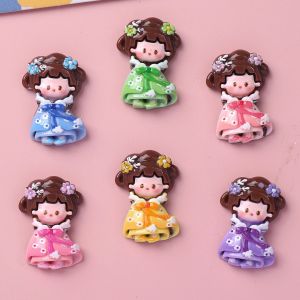 Cartoon glossy cape princess girl DIY resin accessory jewelry six princess journal material DIY accessory court style