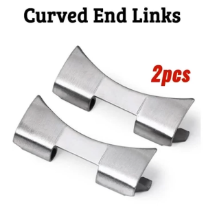 2pcs Watch Band Curved End Link 12-24mm Arc End Watch Strap Connector For Quartz Mechanical Watch