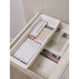 Kitchen Drawer Divider Storage Box Hanging Expansion Deep Drawer Organizer Simplistic Style Rectangular Shape PP Material