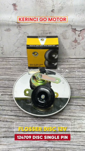 Flosser 124709 Klakson Disc 12 Volt Single Soket Pin Terminal 1 High & Low Tone Disk Horn