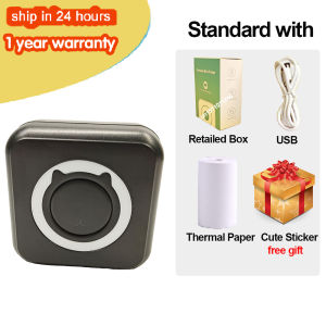KGG Mini Portable Thermal Printer Paper Photo Pocket Thermal Printer Printing Wireless BT Connect Printers 200dpi Photo Lable