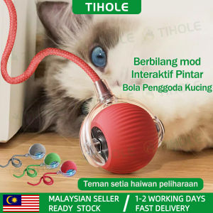 TIHOLE Automatic Cat Toy Ball Smart Interactive Kitten Play with Motion Sensor USB Rechargeable Chew-Proof Safe Material Imitates Mouse Tail for Training Mainan Kucing Auto Bola Kucing Pintar USB Caj Semula 电动逗猫球