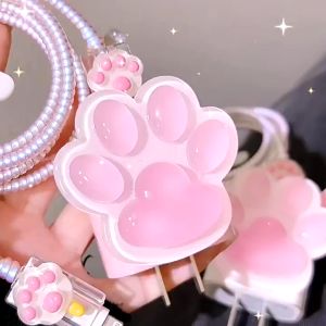 Bộ phụ kiện bảo vệ củ sạc và cáp sạc cho trái táo PD18/20W bằng silicon cao cấp