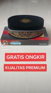 GRATIS ONGKIR PECI SONGKOK KOPIAH HITAM MOTIF BATIK PRESIDENT EXCLUSIVE