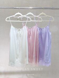 Sensual Lace Satin Sleepwear Thin Casual