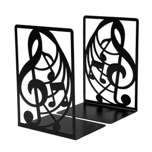 A pair of metal bookshelves with high notes and patterns sturdy and slip resistant is the perfect gift for composers.