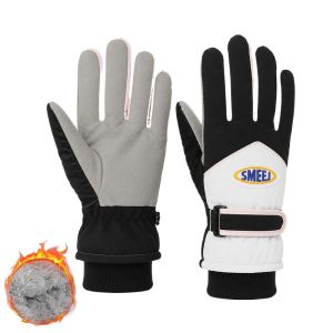 Winter Warm Velvet Lined Waterproof Non Slip Touch Screen Ski Gloves for Men and Women Outdoor Sports Cycling Riding Couple