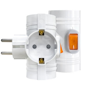 Eu Socket Adapter 3-in-1 on/Off 2-pin ขยาย socket converter 250 V/16A ยุโรปเยอรมันมาตรฐานปลั๊กextender