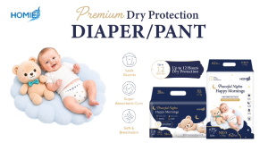 HOMIE 【TRIAL PACK】 Peaceful Nights Happy Mornings Premium Baby Diaper & Pants【DAY & NIGHT USE】