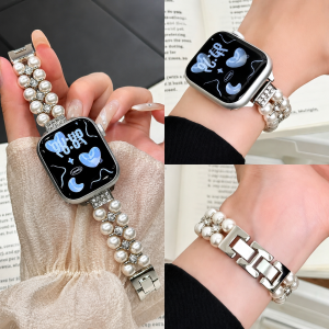 psnld | Pearl Metal Bracelet Watch Strap Female Summer Elegance