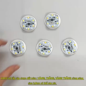 Combo 3 cái Đèn led lắp ráp dùng PIN SẠC kích hoạt bằng Rung Chạm ĐỔI MÀU 3 chế độ: VÀNGTRẮNG2 màu cùng sáng