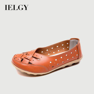 IELGY Fall 2025 Plus Size Womens Hollowed-Out Loafers Flat Hollow