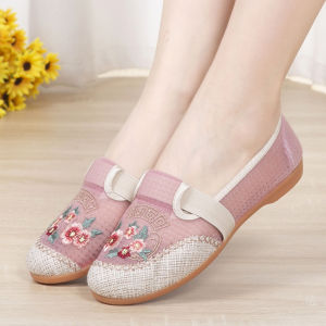 ระบายอากาศได้ดี รองเท้าสลิปออนปัก นุ่ม ด้านล่างกลวงออก ตาข่าย พื้นผิว กันลื่น ทันสมัย ตรงกับรองเท้าแบบดั้งเดิมของจีนทั้งหมด