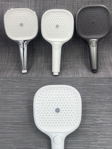 Domestic Flat 130 Hand-Held Shower Nozzle For Home Bath Shower Nozzle White Square Hand-Held Shower Head