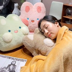 MORETHAN1 Animal Travel Blanket & Pillow Set Adorable 3 in 1 Multifunctional Fruit Plush Pillow with Hand Warmer Design