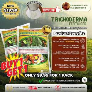 BUY1 GET1-1KG TRICHODERMA BACILLUS 1.000.000BT/g PLANTS BIOFERTILIZER STRONGER GROWTH&PROMOTES HEALTHIER SEEDS AND SOILS
