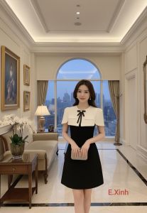 Thời Trang Thiết Kế E.Xinh.Váy công sở thanh lịch sang trọng.Váy hai dây dáng A và áo choàng cài ghi nơ xinh xắntôn dáng chế khuyết điểm hiệu quả.Phù hợp đi chơiđi làmđi tiệc...