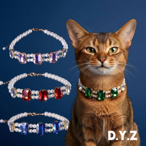 2026 Abbey Cat Pearl Collar Jewel Rhinestone Pet Necklace Luxury Cat Accessories Dress Up Accessories