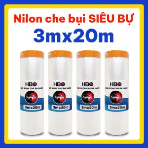 Nilon che bụi băng keo nilon che sơn màng nilon che nội thất loại siêu bự 4mx20m  (Diện tích che phủ lên tới: 80m2)