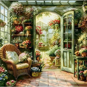 Oil Painting By Numbers Flower Room Scenery DIY Number Drawing Canvas Pictures By Numbers Home Decor Large Size