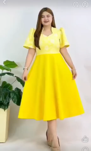 PLUS SIZE ASHLEY DRESS FABRICEMBOSSED NEOPRENE ZIPPER BACK AND TIE MODEL HEIGHT