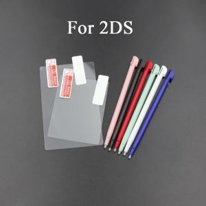 For NDS NDSL NDSi XL for 2DS New 3DS XL LCD Screen Protective Film Top Bottom Clear Protector Skin Cover & Touch Pen