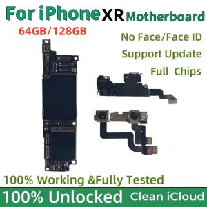 100% Unlocked For iPhone XR Motherboard Logic board with/NO Face ID Support IOS update Free Clean iCloud Full chips MainBoard