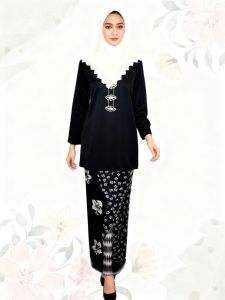 Black Hitam Mini Kurung Moden 2025