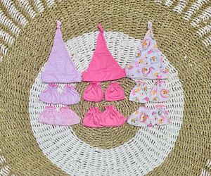3 set topi sarung tangan kaki bayi baru lahir bahan kaos lembut perlengkapan bayi lahir