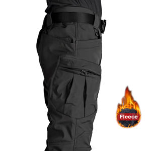 Mens Tactical Softshell Pants Fleece Autumn Winter Cargo Trousers Military Combat Hiking Camping Climbing Casual Sportswear