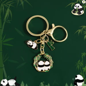 Cute Healing Panda Keychain Metal Bag Pendant Womens New 2025 Chengdu Memorial Gift Creative Festival Supplies