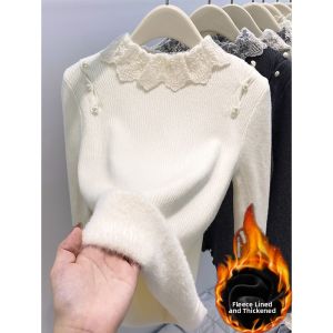 Stylish Versatile Thickened Half-High Collar Knit Top