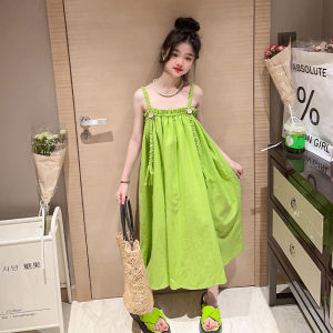 Girls Summer Long Dress Beach Princess Style Strapless Skirt Childrens Clothing 2025 New Arrival Elegant A-Line Gown