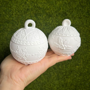 Christmas Round Ball Candle Jar Silicone Mold DIY Relief Snows Berry Storage Box Kit Molds Gypsum Resin Craft Making Xmas Decor