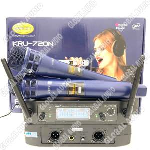Mic Wireless KREZT KRU 720N Navy Handheld Original Krezt Kru720 Biru Tua kru 720 Bagus ( Bisa COD )
