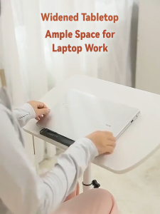 Adjustable Bedside Laptop Table Sofa Side Table With Wheels Lifting Table Portable Movable Computer Table