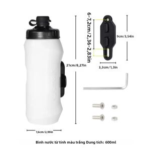XMSJ | Bình Nước Xe Đạp OsmaR Gắn Từ Tính Chất Liệu PE Dung Tích 450ml/600ml/750ml Kèm Đế