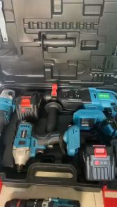 Bộ Combo 3 Trong 1 Gồm Máy Khoan Đục Bê Tông Máy Mài Và Máy Siết Bulong Dùng Pin 199V 2 Pin 15Cell Động Cơ Không Chổi Than 100% Lõi Đồng - Bảo Hành 12 Tháng